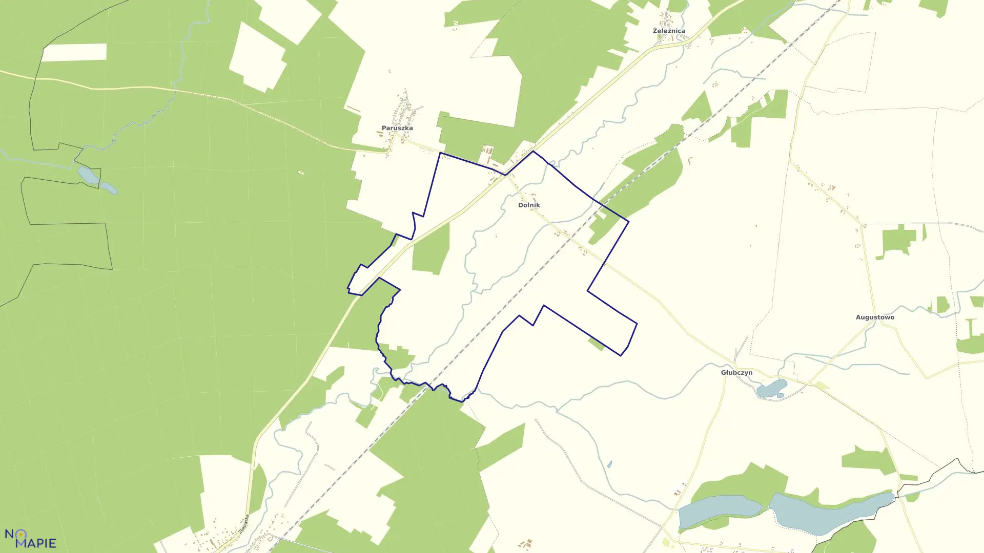 Mapa obrębu DOLNIK w gminie Krajenka